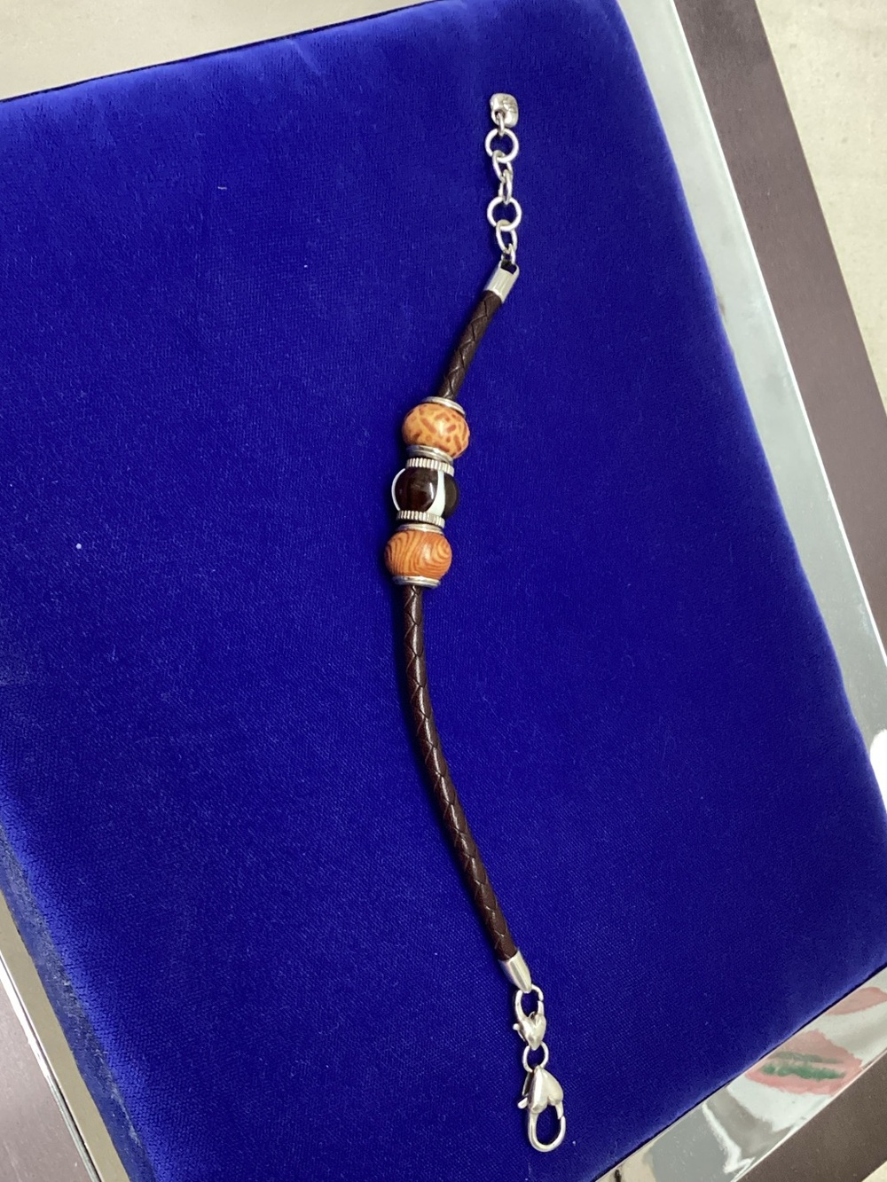 Brighton Brown Braided Leather Bracelet with Wooden Beads - Picture 4 of 6